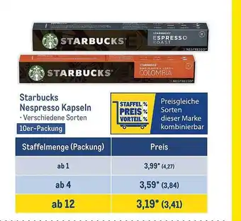 METRO Starbucks nespresso kapseln Angebot