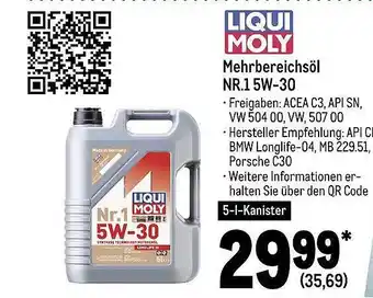 METRO Liqui moly mehrbereichsöl nr.1 5w-30 Angebot