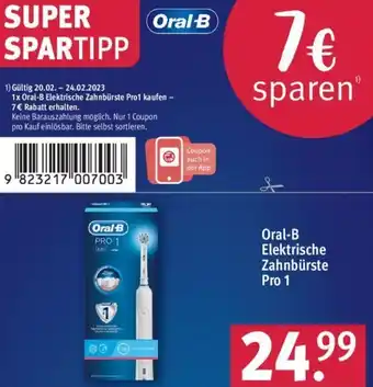 Rossmann Oral-B Elektrische Zahnbürste Pro 1 Angebot