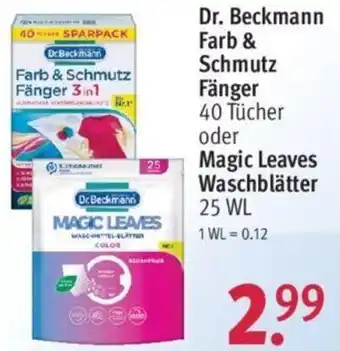 Rossmann Dr. Beckmann Farb & Schmutz Fänger 40 Tücher oder Magic Leaves Waschblätter 25 WL Angebot