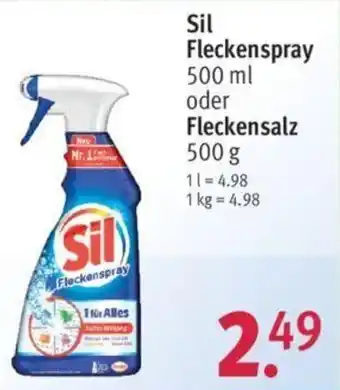 Rossmann Sil Fleckenspray 500 ml oder Fleckensalz 500 g Angebot