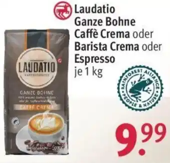 Rossmann Laudatio Ganze Bohne Caffè Crema oder Barista Crema oder Espresso 1 kg Angebot