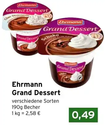 CAP Markt Ehrmann Grand Dessert 190 g Becher Angebot