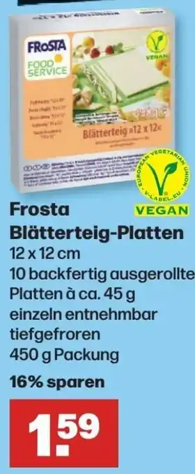 Handelshof Frosta Blätterteig Platten 450 g Packung Angebot