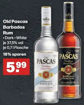 Handelshof Old Pascas Barbados Rum 0,7 L Flasche Angebot