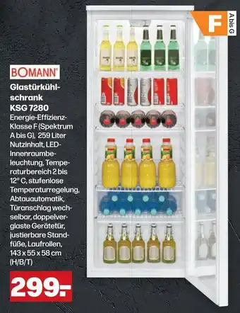 Handelshof Bomann Glastürkühlschrank KSG 7280 Angebot