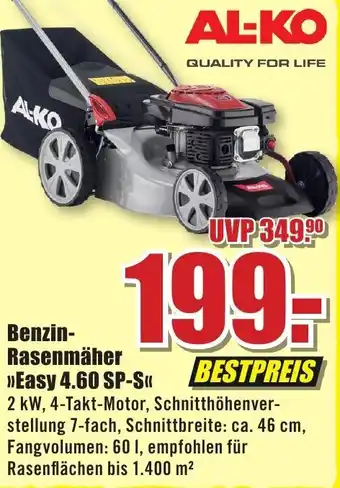 B1 Discount Baumarkt Al-Ko Benzin Rasenmäher Easy 4.60 SP-S Angebot