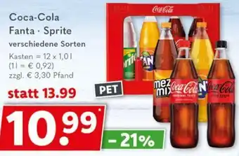 Getränkeland Coca-Cola, Fanta oder Sprite 12x1,0 L Angebot