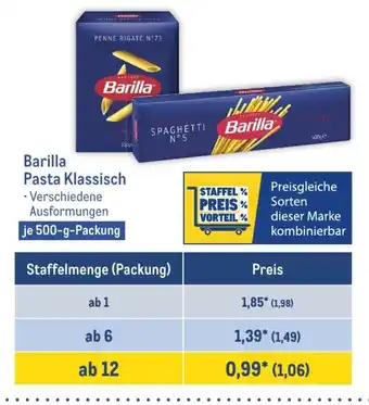 METRO Barilla Pasta 500g Angebot