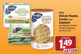 Wasgau Wasa Delicate Rounds, Cracker oder Sandwich 90-460g Angebot