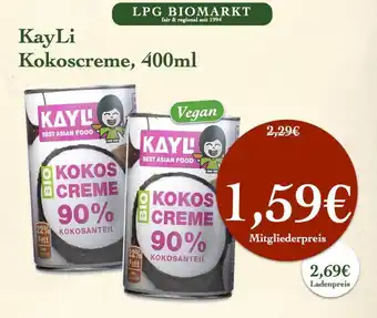 LPG Biomarkt Kayli kokoscreme Angebot