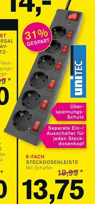 KODi UniTec Steckdosenleiste 6-fach Angebot