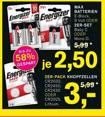 KODi Energizer Max Batterie D2 o. 9V1 Angebot