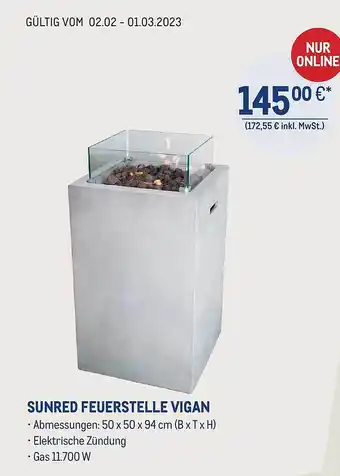 METRO Sunred feuerstelle vigan Angebot