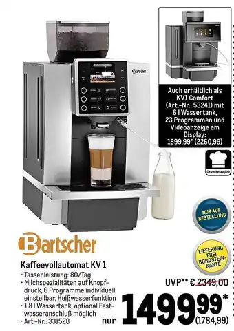 METRO Bartscher kaffeevollautomat kv 1 Angebot