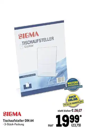 METRO Sigma tischaufsteller din a4 Angebot