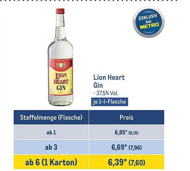 Lion heart gin Angebot bei METRO