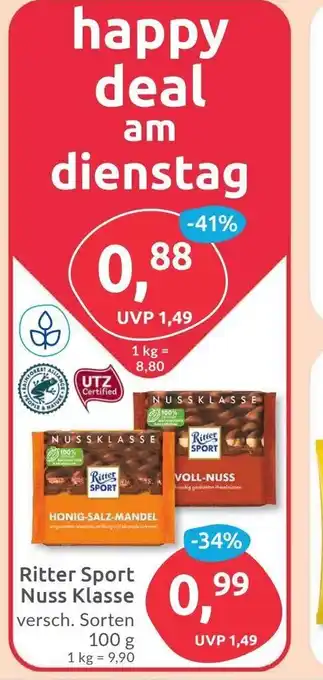 Budni Ritter Sport 100g Angebot