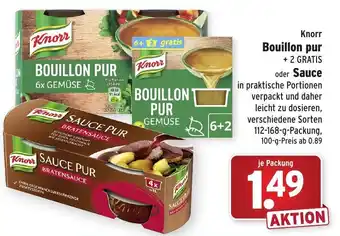 Wasgau Knorr Bouillon pur oder Sauce Angebot