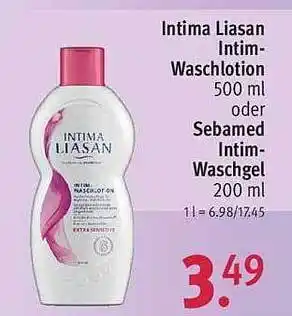 Rossmann Intima liasan-intim-waschlotion oder sebamed intim-waschgel Angebot