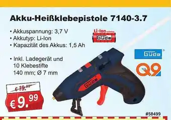 Stabilo Fachmarkt Güde akku-heißklebepistole 7140-3.7 Angebot