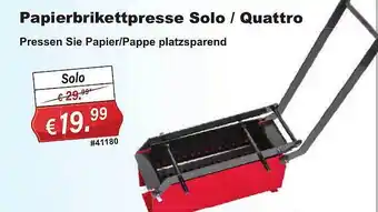 Stabilo Fachmarkt Papierbrikettpresse solo oder quattro Angebot