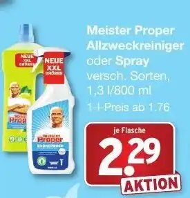 Wasgau Meister Proper Allzweckreiniger oder Spray Angebot