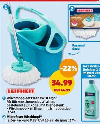 PENNY Leifheit wischmopp-set clean twist ergo Angebot