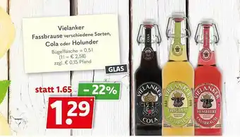 Getränkeland Vielanker fassbrause, cola oder holunder Angebot