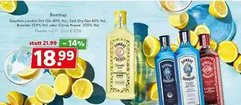 Getränkeland Bombay sapphire london dry gin, east dry gin oder citron pressé Angebot