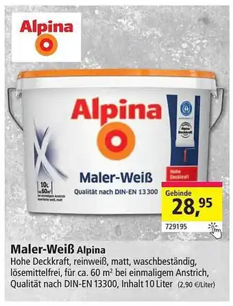 Holz Possling Maler-weiß alpina Angebot