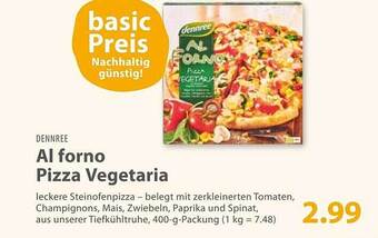 basic Dennree al forno pizza vegetaria Angebot