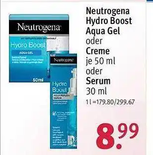 Rossmann Neutrogena hydro boost aqua gel oder creme oder serum Angebot