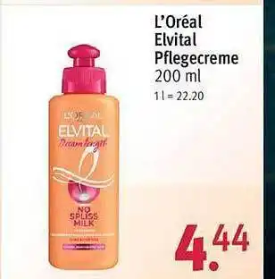 Rossmann L'oréal elvital pflegecreme Angebot