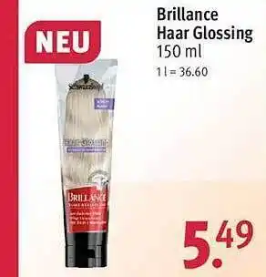 Rossmann Brillance haar glossing Angebot