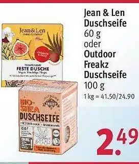 Rossmann Jean & len duschseife oder outdoor freakz duschseife Angebot