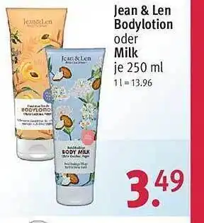 Rossmann Jean & len bodylotion oder milk Angebot