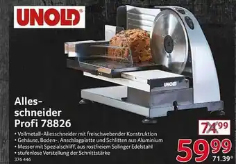 Selgros Unold allesschneider profi 78826 Angebot