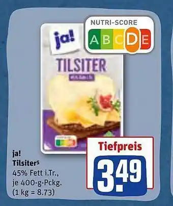 REWE Ja! tilsiter Angebot