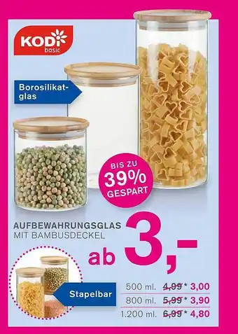 KODi Kodi aufbewarungsglas mit bambusdeckel Angebot