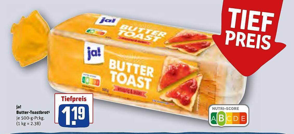 Ja! buttertoastbrot Angebot bei REWE