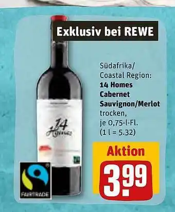 REWE 14 homes cabernet sauvignon oder merlot Angebot