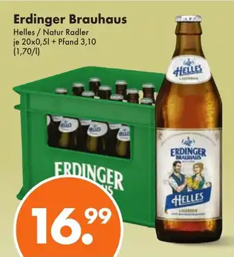 Trink und Spare Erdinger Brauhaus Helles o. Natur Radler 20*500ml Angebot