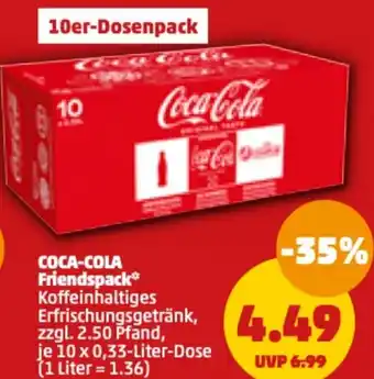 PENNY Coca-Cola Friendspack 10x0,33 Liter Dose Angebot