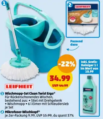 PENNY Leifheit Wischmop Set Clean Twist Ergo Angebot