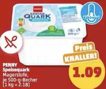 PENNY Penny Speisequark 500 g Becher Angebot