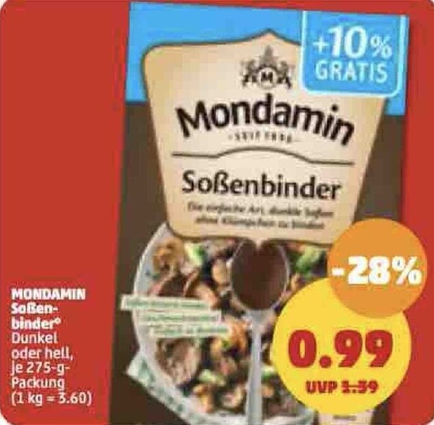 Mondamin Soßenbinder 275 g Packung Angebot bei PENNY