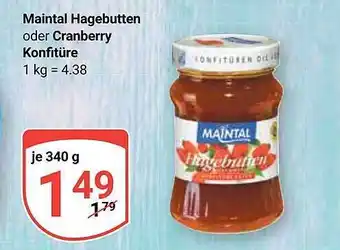 Globus Maintal hagebutten oder cranberry konfitüre Angebot