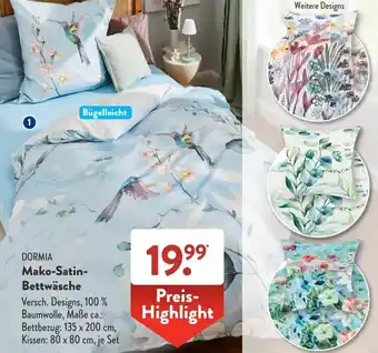 Aldi Süd Dormia Mako Satin Bettwäsche Angebot