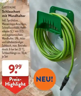 Aldi Süd Gardenline Schlauchset mit Wandhalter Angebot